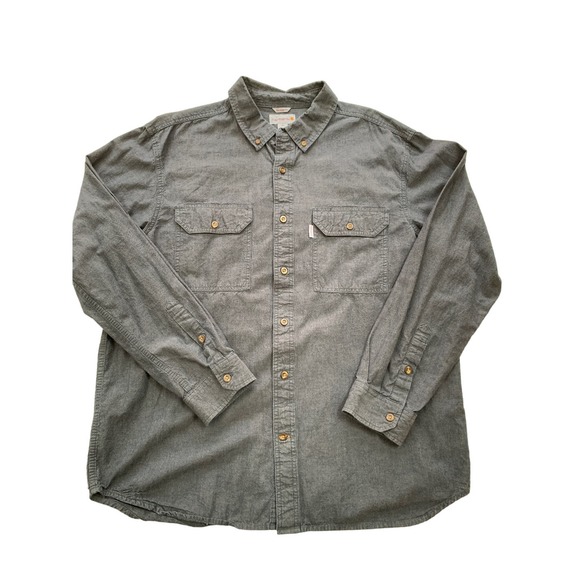 EUC Carhartt Mens Relaxed Fit Long Sleeve Button Down XL - Picture 2 of 4